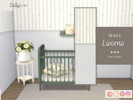 Sims 4 — Livorno Wall by SallySims_cc — Wall green with white panel