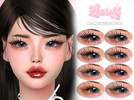 Sims 4 — Spiky Wisp 3D Eyelashes by Learxfl — Eyelashes, 24 swatches , HQ and BGC . Standalone item with thumbnail,