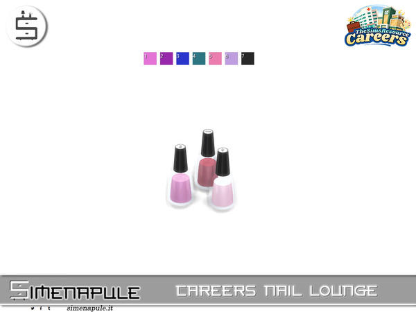 Sims 4 — [SeN4] Careers Nail Lounge - Nail Polish Bottles 02 by Simenapule — Careers Nail Lounge is a stylish nail salon