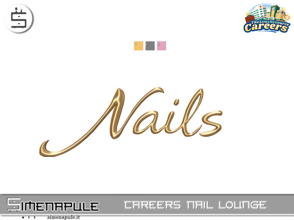 Sims 4 — [SeN4] Careers Nail Lounge - Nails Wall Sign by Simenapule — Careers Nail Lounge is a stylish nail salon set