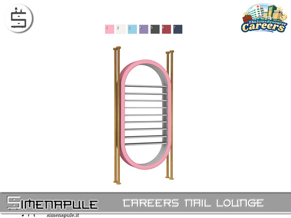 Sims 4 — [SeN4] Careers Nail Lounge - Oval Wall Rack by Simenapule — Careers Nail Lounge is a stylish nail salon set