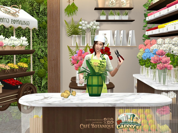Sims 4 — Cafe Botanique - The Florist  - Careers by SIMcredible! — Celebrating careers, we brought the Florist area of