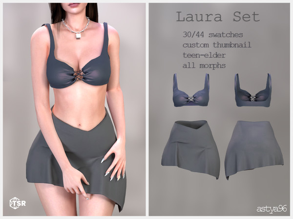 Sims 4 — Laura Asymmetrical Skirt by astya96cc — 30(44) swatches