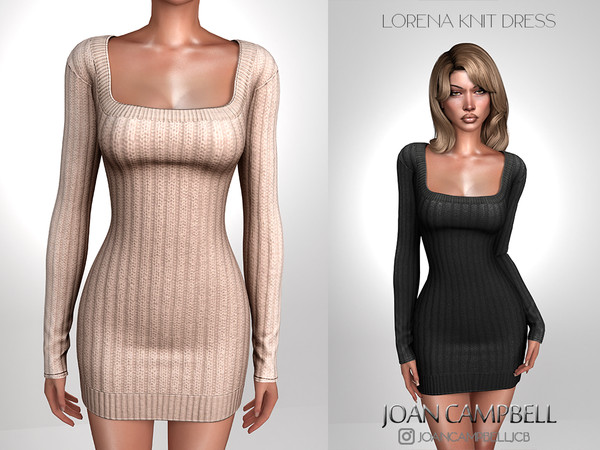 Sims 4 — LORENA KNIT DRESS by Joan_Campbell_Beauty_ — 21 swatches Custom thumbnail Original mesh