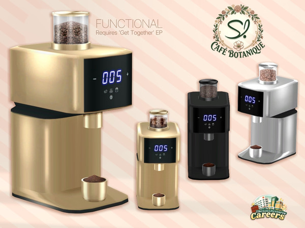 Sims 4 — Cafe Botanique Coffee Grinder - GET TOGETHER by SIMcredible! — The Cafe Botanique series is now complete with