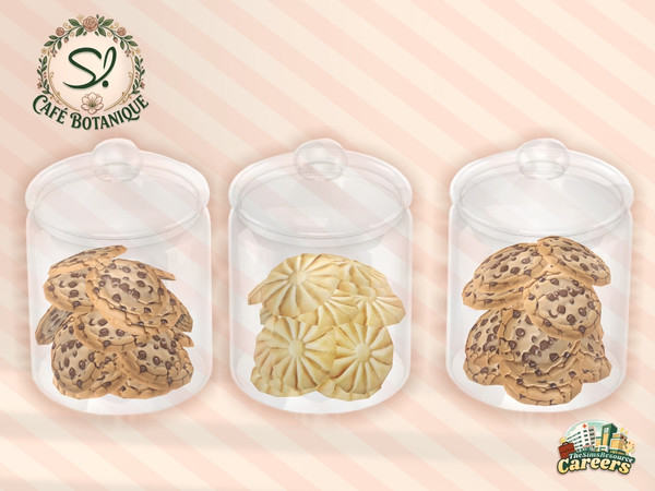 Sims 4 — Cafe Botanique Cookies Jar by SIMcredible! — The Cafe Botanique series is now complete with the Cafeteria area.