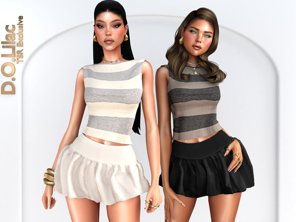 Sims 4 — Sweet Vibe Set by DOLilac — Includes: (Top + Bottom)