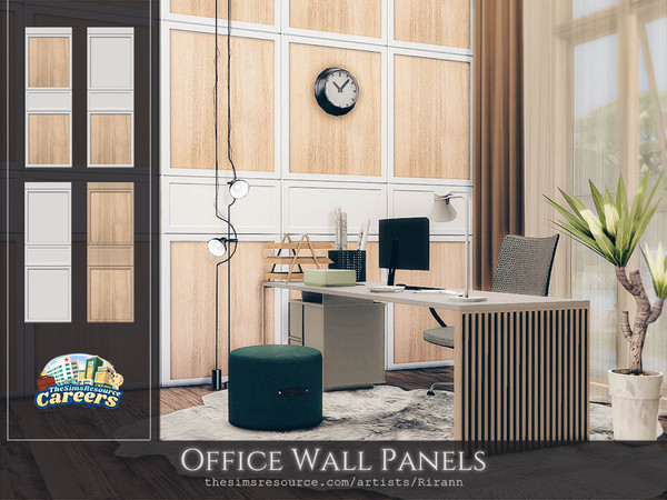 Sims 4 — Careers - Office Wall Panels by Rirann — Office Wall Panels
