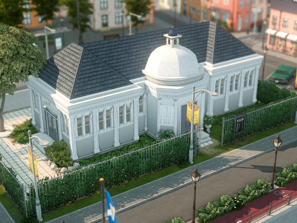Sims 4 — white dome library - no cc by narasimsnim — lot type: library