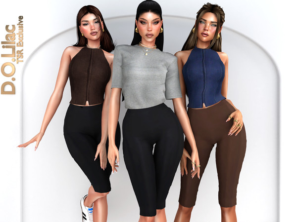 Sims 4 — Capri Mood Set -Top- by DOLilac — Includes: (Top + Bottom)