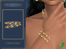 Sims 4 — Cathy Chain Bracelet by Pitted0live — Layered chunky chain bracelets Custom catalog image