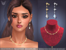Sims 4 — Baroque Pearl Star Earrings And Star Diamond Necklace Set by feyona — Baroque Pearl Star Earrings And Star