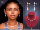Sims 4 — Baroque Pearl Star Earrings And Star Diamond Necklace For Kids by feyona — Baroque Pearl Star Earrings And Star