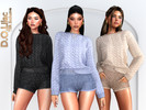 Sims 4 — Cozy Luxe Set by DOLilac — Includes: (Top + Bottom)
