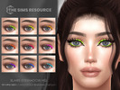 Sims 4 — Blaire Eyeshadow HQ by Caroll912 — A 9-swatch brown matte eyeshadow with neon accent in green, chartreuse,