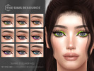 Sims 4 — Blaire Eyeliner HQ by Caroll912 — A 9-swatch winged eyeliner with neon waterline accent in green, chartreuse,