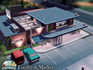 Sims 4 — Careers - Everfresh Market l CC by simZmora — Modern neighborhood grocery store with a clean architectural