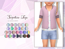 Sims 4 — Sophia Top by Lewbertsn00tles — A half-sleeved, button-up top with a t-shirt underneath. Maxis Match