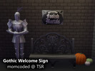 Sims 4 — Gothic Welcome Sign by momcoded — Base game wall sculpture, Halloween decor