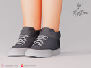 Sims 4 — Child Mid Top Casual Sneakers by FlyStone — Child mid-top casual sneakers with lace-up closure, padded collar,