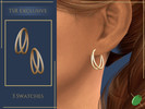 Sims 4 — Gigi split Hoops by Pitted0live — Split design simple hoop earrings Custom catalog image