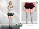 Sims 4 — CAT UNIFORM-BOTTOM by ZNsims — little cat, costume, shorts, bow tie, stockings