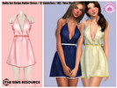 Sims 4 — Adult - Dolly Set Stripe Halter Dress by Harmonia — New Mesh