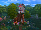 Sims 4 — Enchanted Fairy House by susancho932 — The cute country fairy cottage is built on an enchanted tree stump.