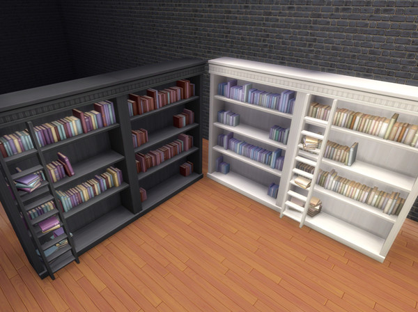 Sims 4 — Alternate Athenaeum Bookcase by Noxper — Alternate version of the Athenaeum Bookcase Set (Standard & Ladder)
