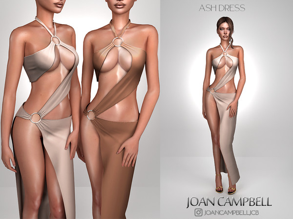 Sims 4 — ASH DRESS by Joan_Campbell_Beauty_ — 16 swatches Custom thumbnail Original mesh