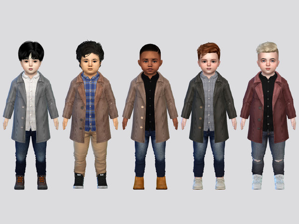 Sims 4 — Hernann Leather Coat Jacket Toddler by McLayneSims — TSR EXCLUSIVE