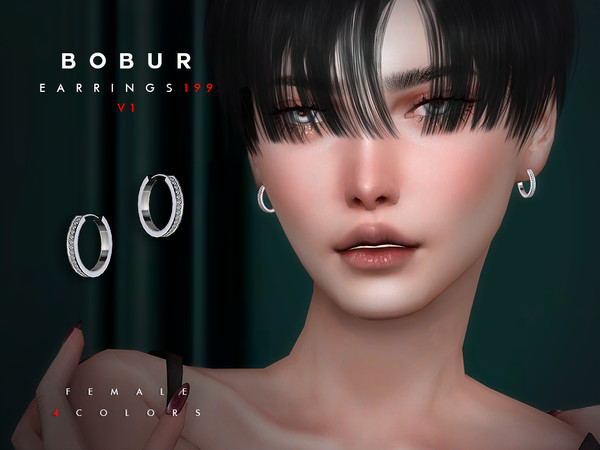Sims 4 — Hoop earrings with Gems set by Bobur2 — Hoop earrings with Gems for female