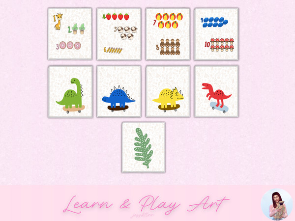 Sims 4 — Learn and Play Art by jessbtlrr — Bring fun and learning to your little Sims rooms with the Learn and Play Art