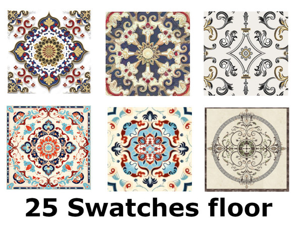 Sims 4 — Boho floor 8 by atinoski — Vintage-inspired patterned floor tile with elegant ornamental detailing and a softly
