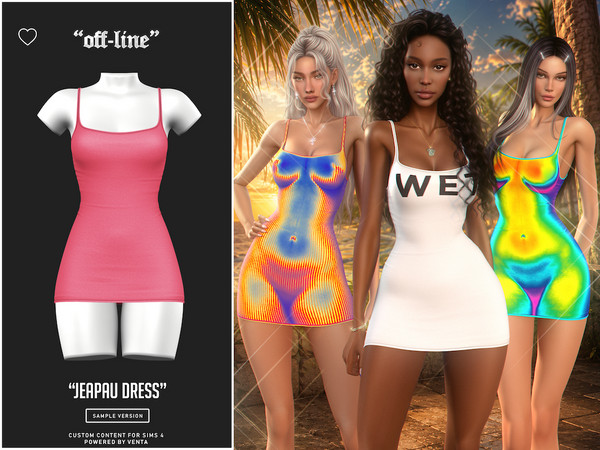 Sims 4 — Off-Line - Jeapau Dress by VentaStudio — 27 Swatches (62 in Full Version)