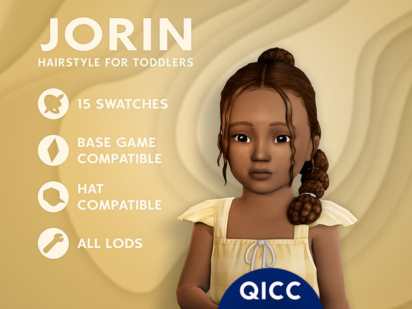 Sims 4 — Jorin Hair by qicc — Textured bubble braid ponytail hair with face-framing strands. - Maxis Match
