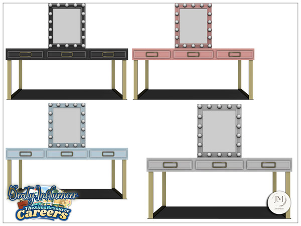 Sims 4 — Jomsims Careers beauty influencer minimal vanity by jomsims — Create the perfect beauty influencer studio with