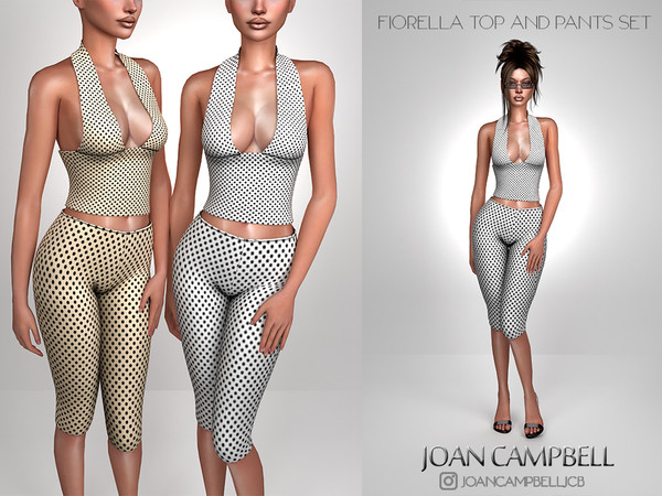 Sims 4 — FIORELLA TOP AND PANTS SET by Joan_Campbell_Beauty_ — INCLUDES: TOP (6 swatches)