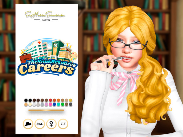 Sims 4 — Carmen Hairstyle by sehablasimlish — Hope you like it and enjoy it. Maxis Match