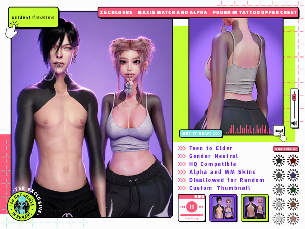 Sims 4 — Unidentifiedsims Steel Lung Tattoo AM by unidentifiedsims — 6 Colours