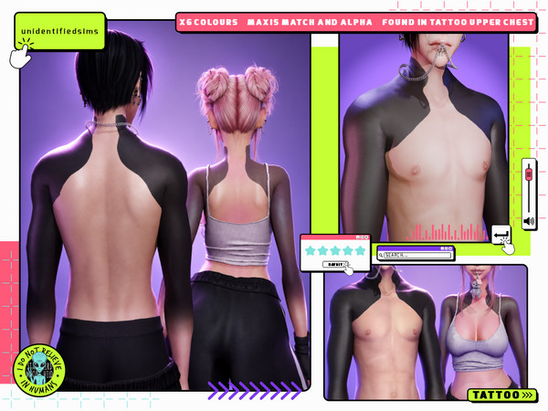 Sims 4 — Unidentifiedsims Steel Lung Tattoo AF by unidentifiedsims — 6 Colours