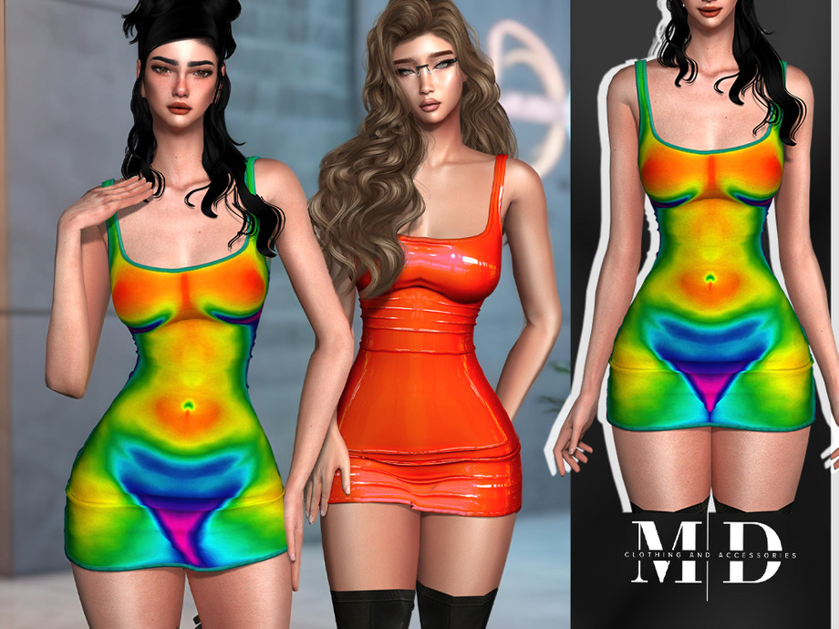 The Sims Resource | Sexy fitted mini dress with straps