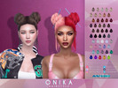 Sims 4 — Onika Hairstyle by Anto — Middle parted Two braided buns