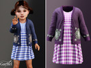 Sims 4 — Toddler - Cozy layered outfit with plaid dress and floral cardigan by Garfiel — A charming toddler outfit