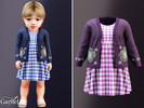 Sims 4 — Infant - Soft plaid dress with cozy embroidered floral cardigan by Garfiel — A sweet infant outfit featuring a
