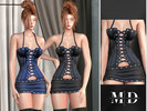 Sims 4 — katy - Sexy set of corset-style top and leather mini skirt by Mydarling20 — Outfit Information Age Groups: