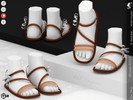 Sims 4 — Shoes KP 2 3- Child by KaTPurpura — Flat sandals with numerous ribbons and a bow.
