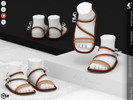 Sims 4 — Shoes KP 2 3- Toddler by KaTPurpura — Flat sandals with numerous ribbons and a bow.