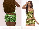Sims 4 — Camo Sleepwear Bottom by Dissia — Low waist camouflage pajama underwear shorts