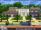Sims 4 — My rock Kaya appartmets by evi — Four modern apartments at the suburbs with a sunny common room and a pool.